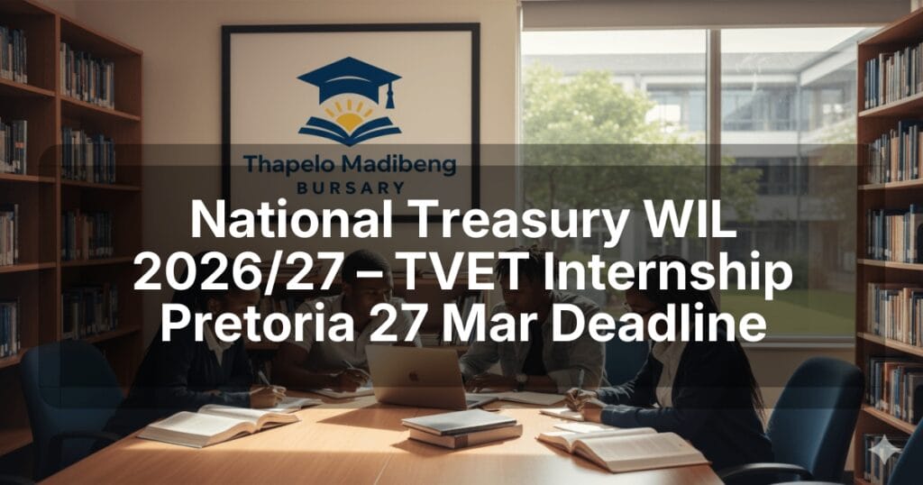 National Treasury WIL 2026/27 – TVET Internship Pretoria 27 Mar Deadline