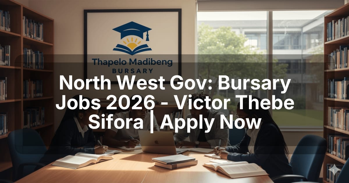 North West Gov: Bursary Jobs 2026 - Victor Thebe Sifora | Apply Now