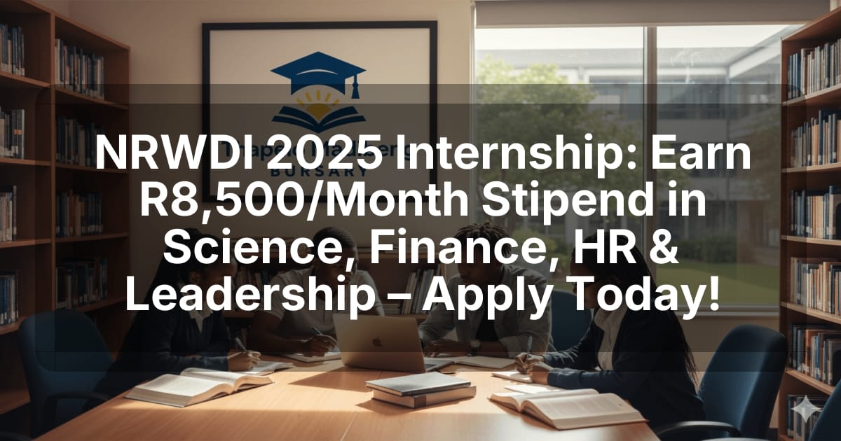 NRWDI 2025 Internship: Earn R8,500/Month Stipend in Science, Finance, HR & Leadership – Apply Today!