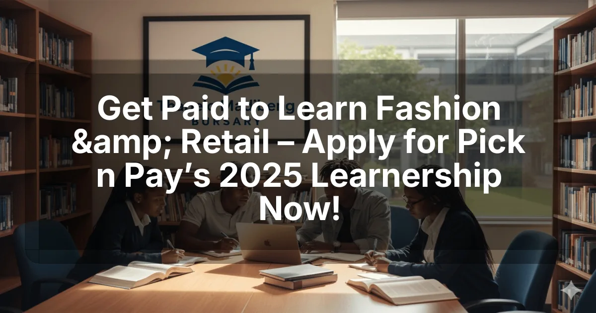 Get Paid to Learn Fashion & Retail – Apply for Pick n Pay’s 2025 Learnership Now!