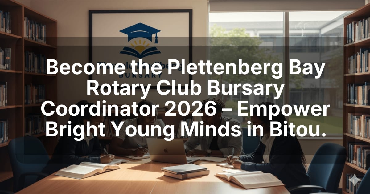 Become the Plettenberg Bay Rotary Club Bursary Coordinator 2026 – Empower Bright Young Minds in Bitou.