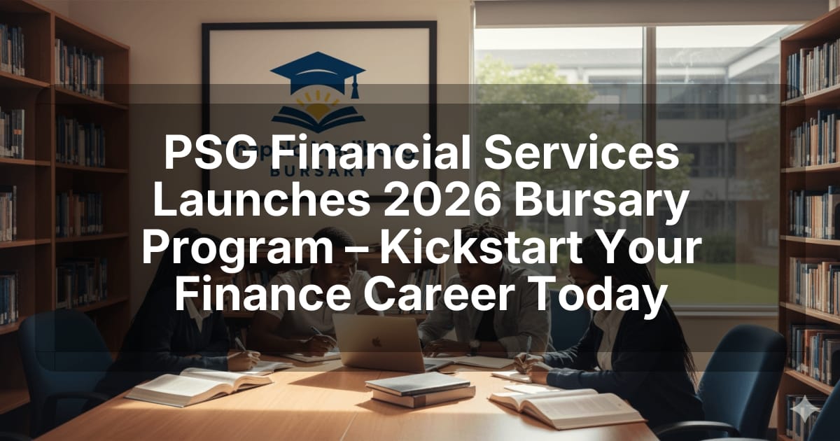 PSG Financial Services Launches 2026 Bursary Program – Kickstart Your Finance Career Today