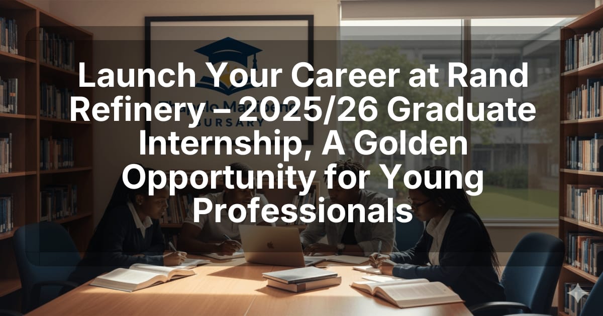 Launch Your Career at Rand Refinery – 2025/26 Graduate Internship, A Golden Opportunity for Young Professionals