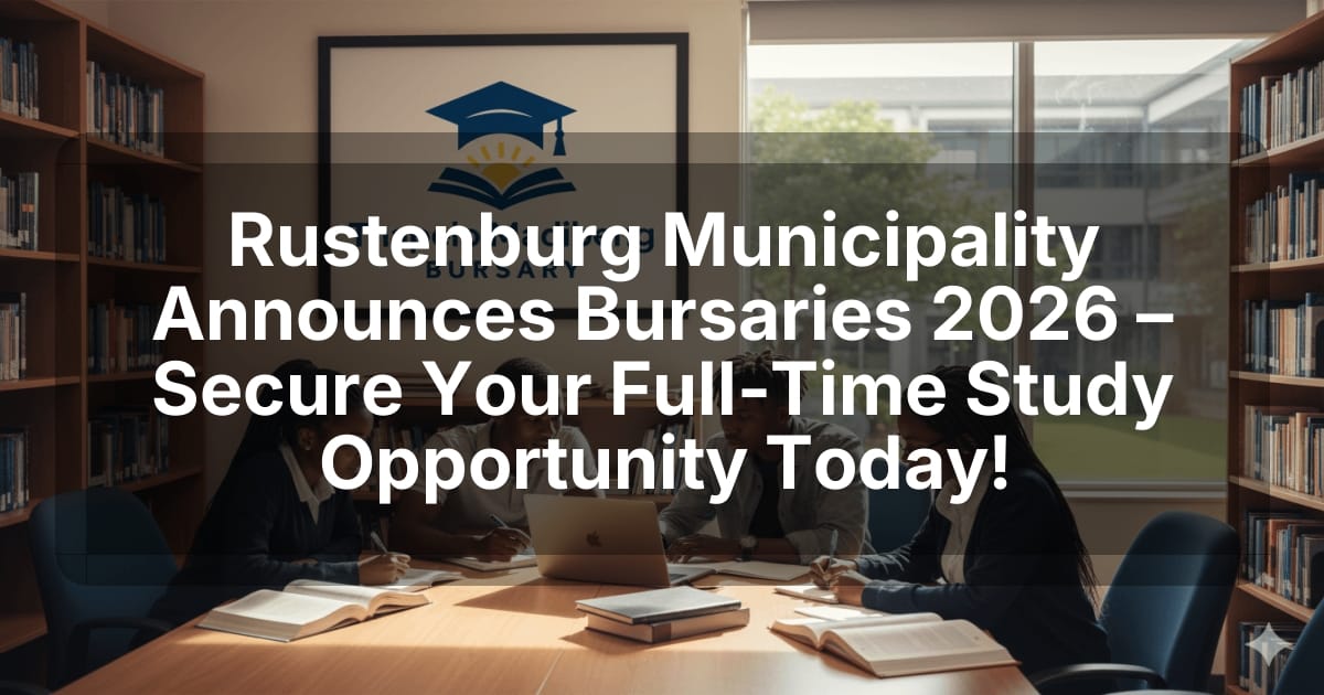 Rustenburg Municipality Announces Bursaries 2026 – Secure Your Full‑Time Study Opportunity Today!