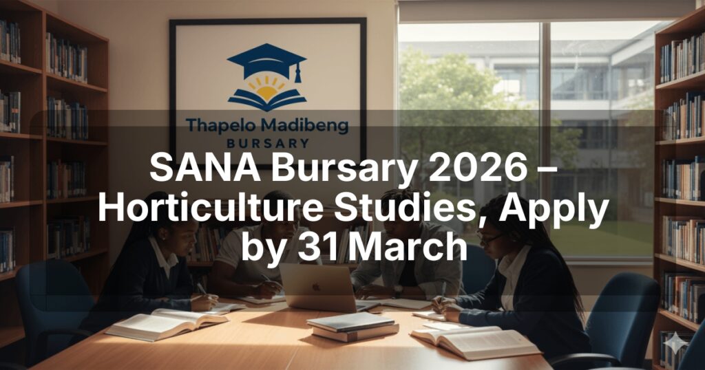 SANA Bursary 2026 – Horticulture Studies, Apply by 31 March