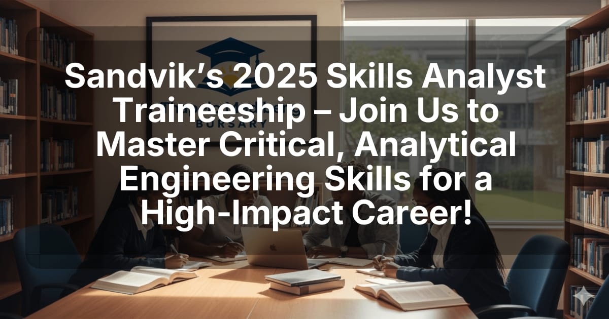 Sandvik’s 2025 Skills Analyst Traineeship – Join Us to Master Critical, Analytical Engineering Skills for a High‑Impact Career!