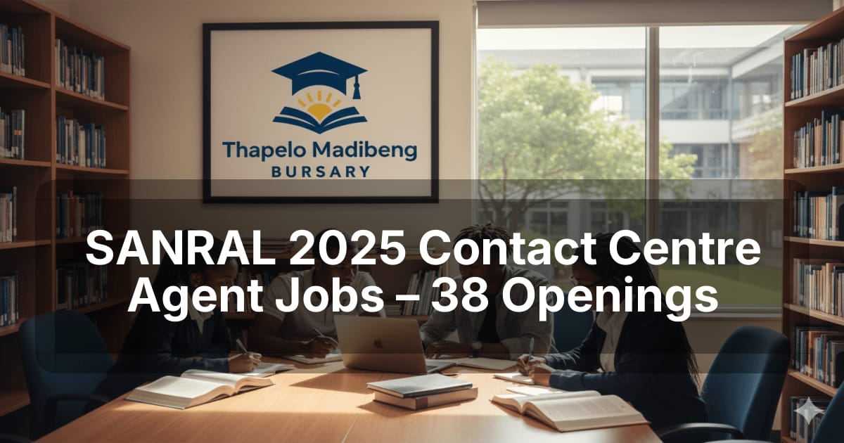 SANRAL 2025 Contact Centre Agent Jobs – 38 Openings