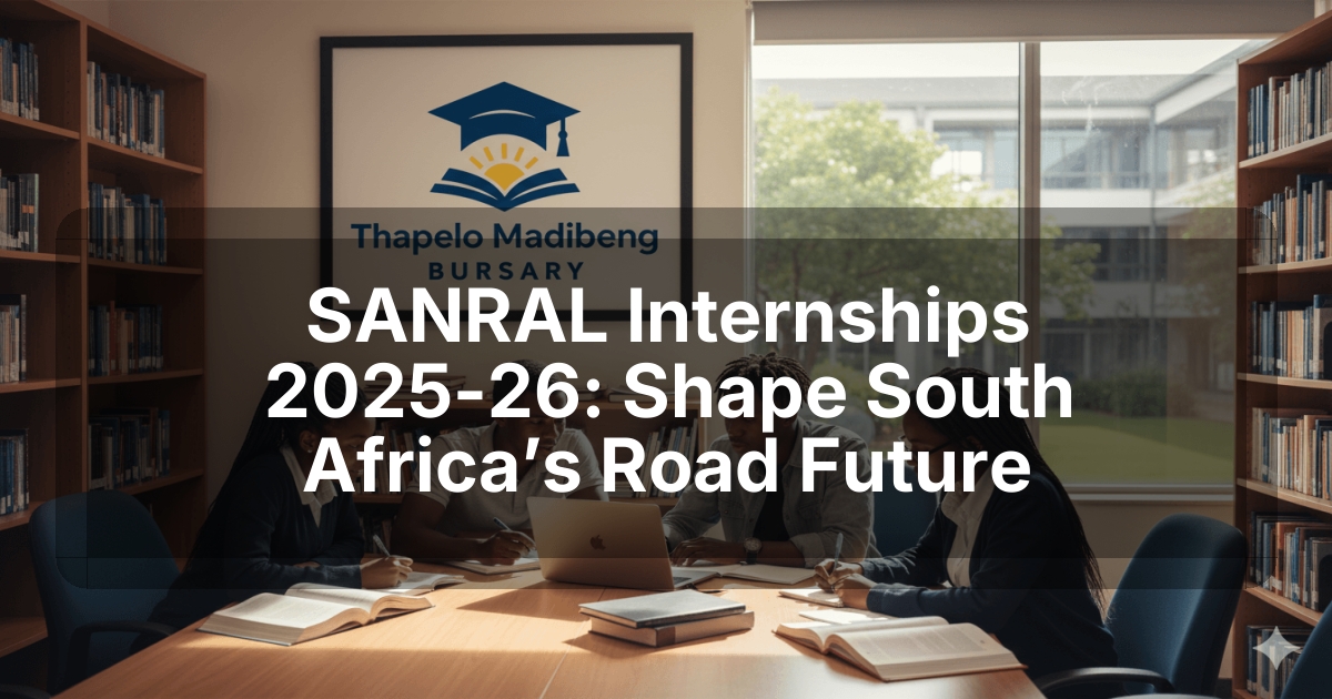 SANRAL Internships 2025-26: Shape South Africa’s Road Future