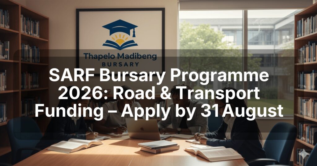 SARF Bursary Programme 2026: Road & Transport Funding – Apply by 31 August