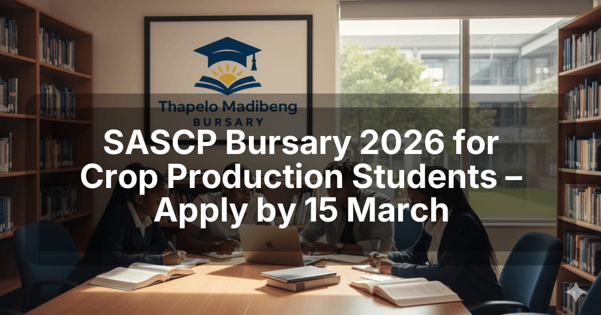 SASCP Bursary 2026 for Crop Production Students – Apply by 15 March