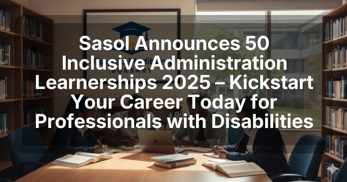 Sasol Announces 50 Inclusive Administration Learnerships 2025 – Kickstart Your Career Today for Professionals with Disabilities