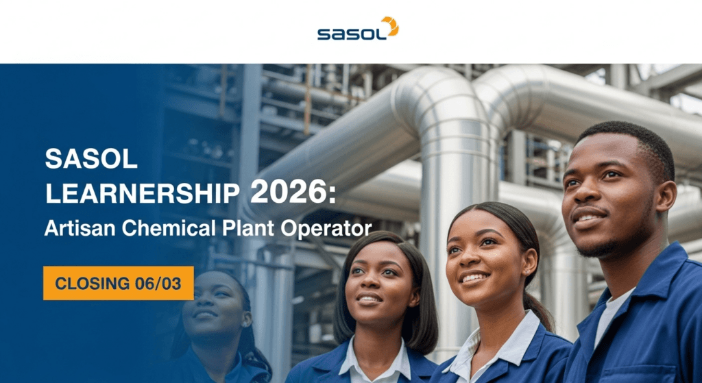 Sasol Learnership 2026: Artisan Chemical Plant Operator – Closing 06/03