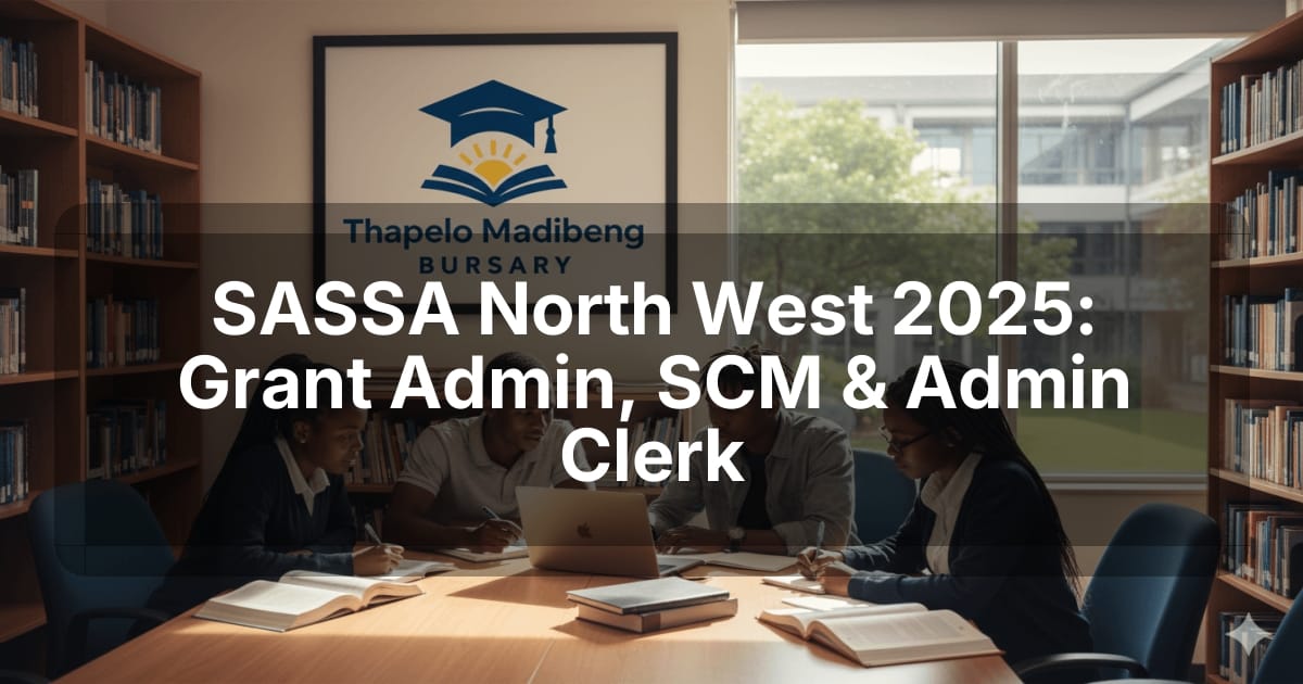 SASSA North West 2025: Grant Admin, SCM & Admin Clerk