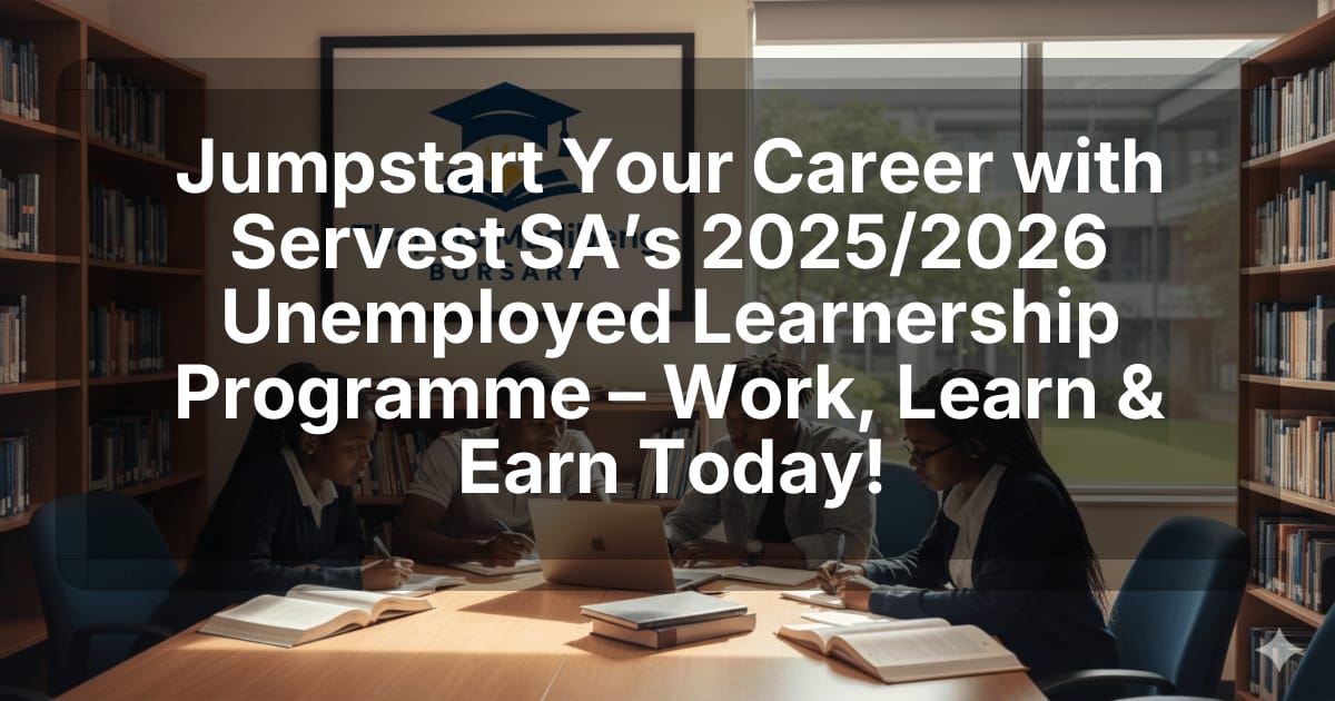 Jumpstart Your Career with Servest SA’s 2025/2026 Unemployed Learnership Programme – Work, Learn & Earn Today!