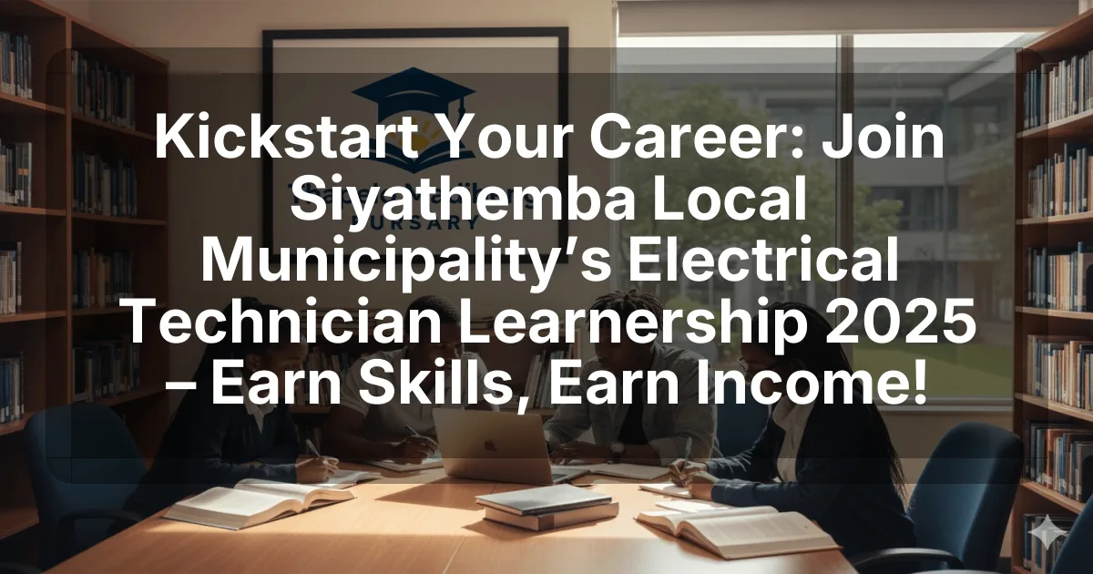 Kickstart Your Career: Join Siyathemba Local Municipality’s Electrical Technician Learnership 2025 – Earn Skills, Earn Income!