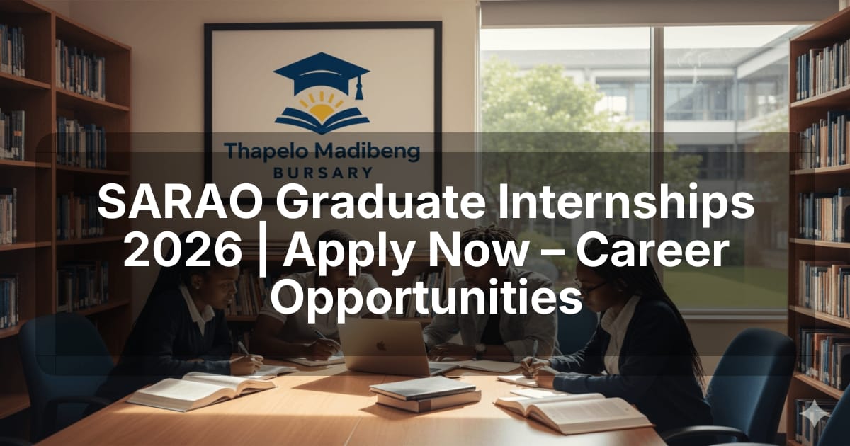 SARAO Graduate Internships 2026 | Apply Now – Career Opportunities