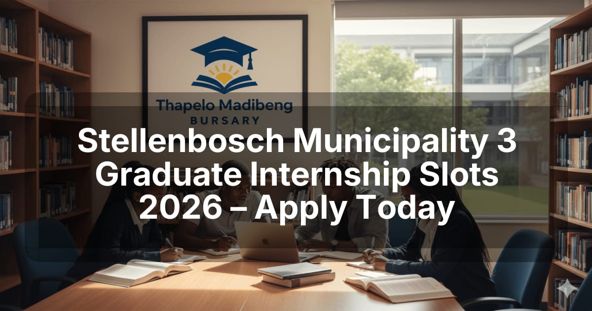 Stellenbosch Municipality 3 Graduate Internship Slots 2026 – Apply Today