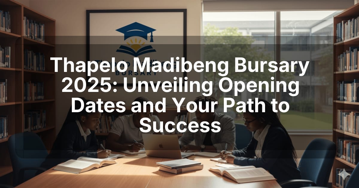Thapelo Madibeng Bursary 2025: Unveiling Opening Dates and Your Path to Success