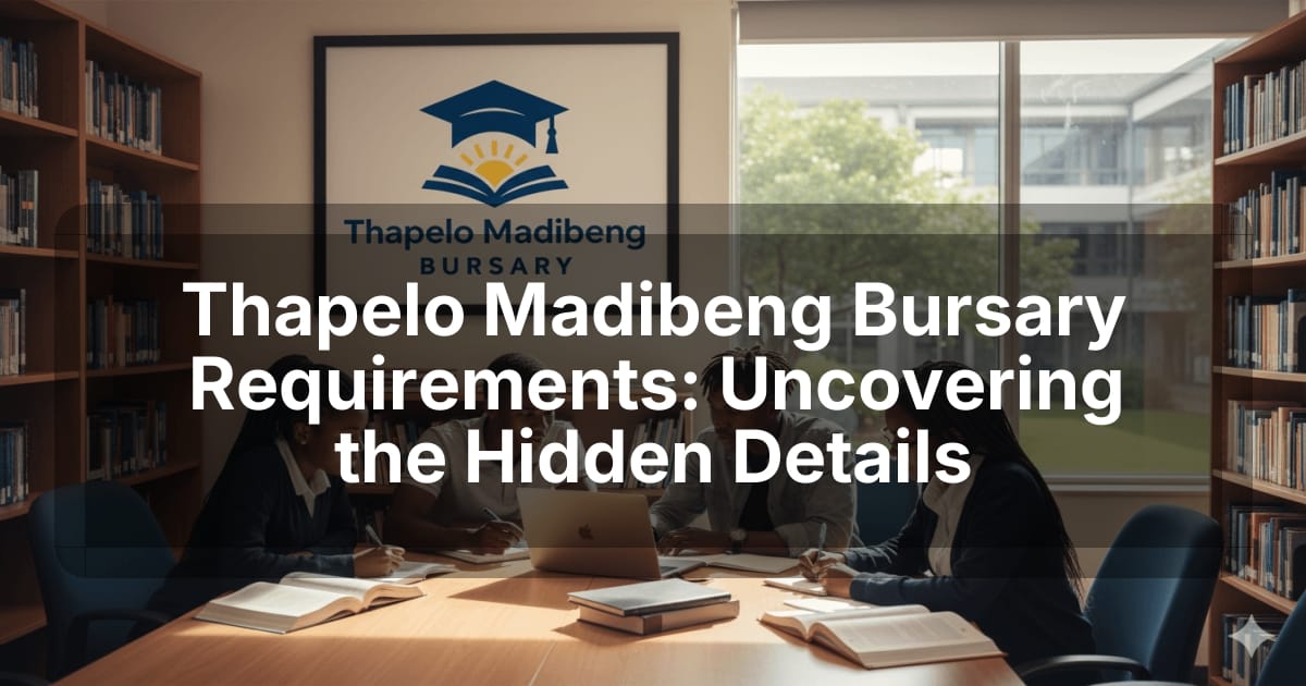 Thapelo Madibeng Bursary Requirements: Uncovering the Hidden Details