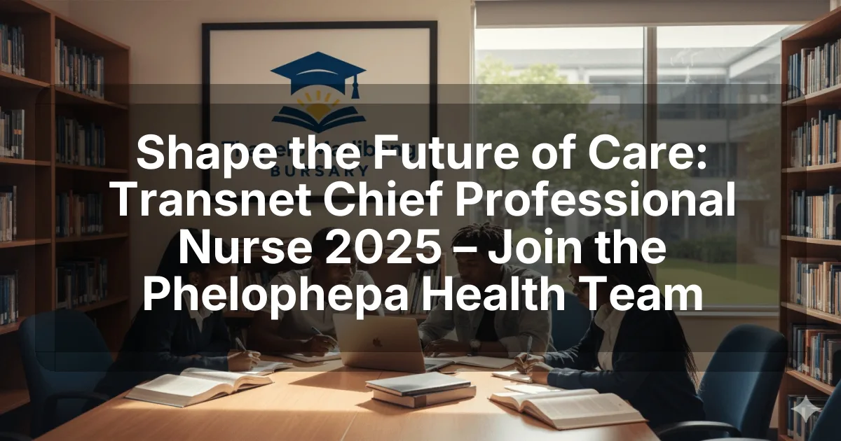 Shape the Future of Care: Transnet Chief Professional Nurse 2025 – Join the Phelophepa Health Team