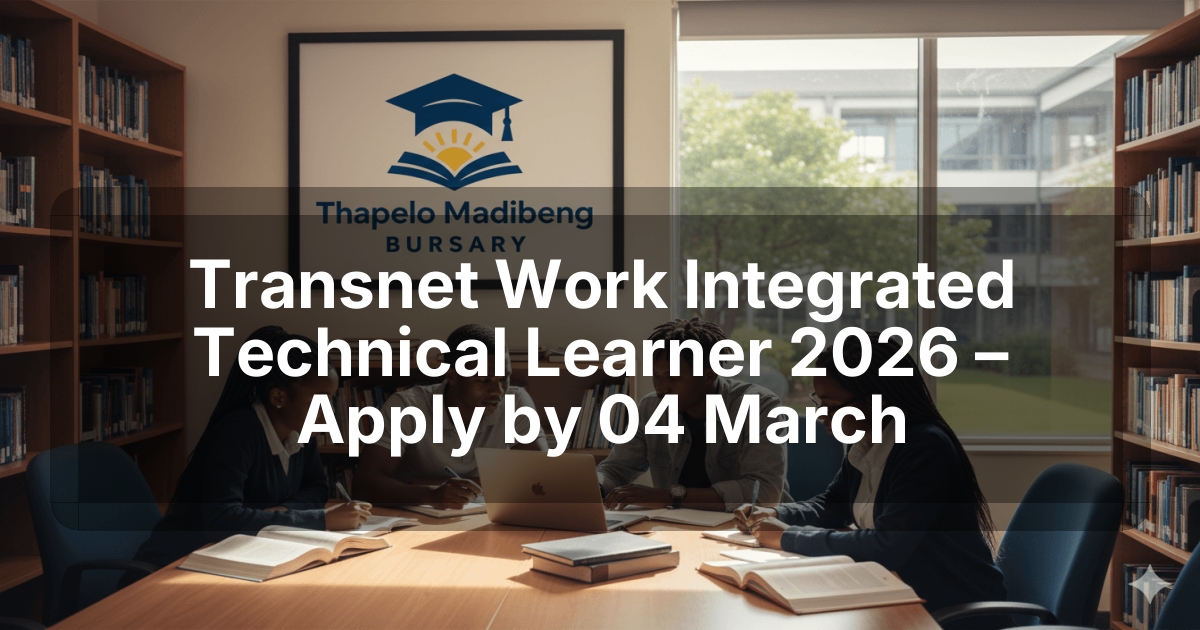 Transnet Work Integrated Technical Learner 2026 – Apply by 04 March