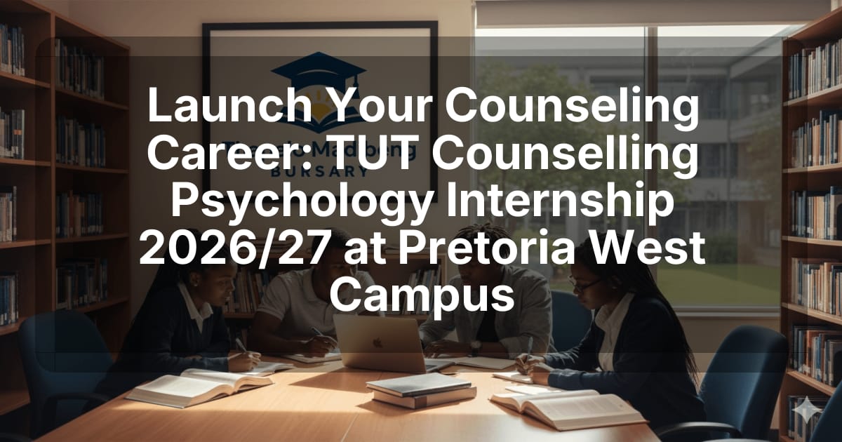 Launch Your Counseling Career: TUT Counselling Psychology Internship 2026/27 at Pretoria West Campus