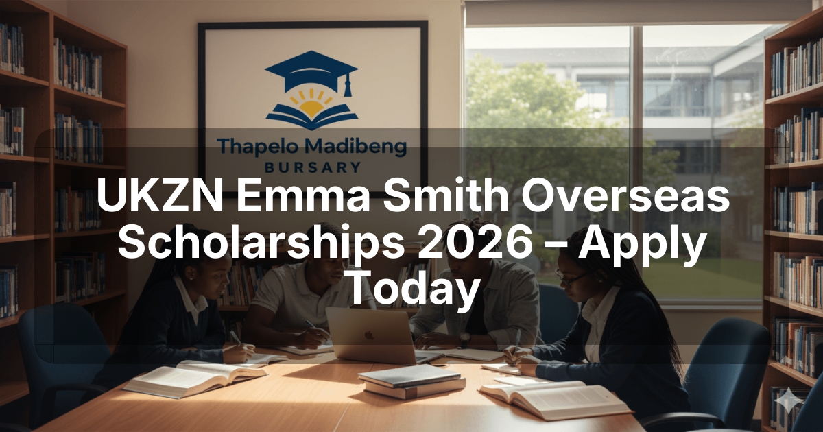 UKZN Emma Smith Overseas Scholarships 2026 – Apply Today