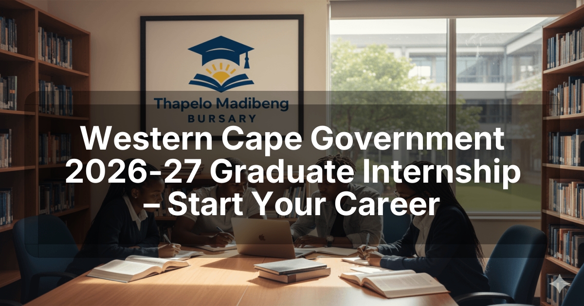 Western Cape Government 2026-27 Graduate Internship – Start Your Career
