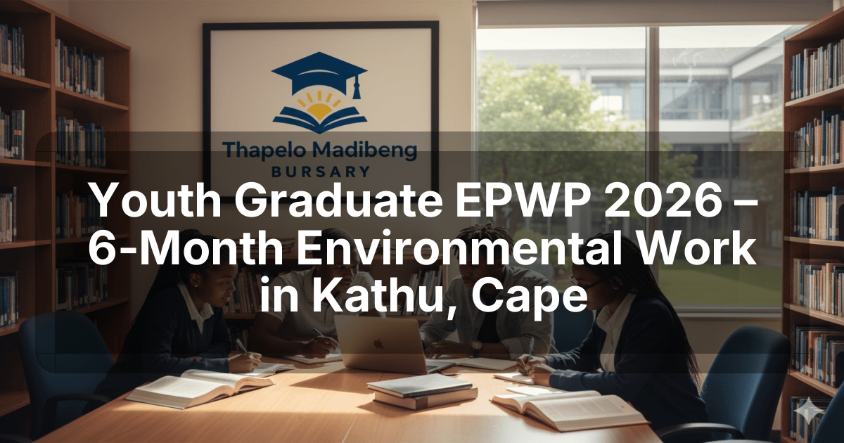 Youth Graduate EPWP 2026 – 6‑Month Environmental Work in Kathu, Cape
