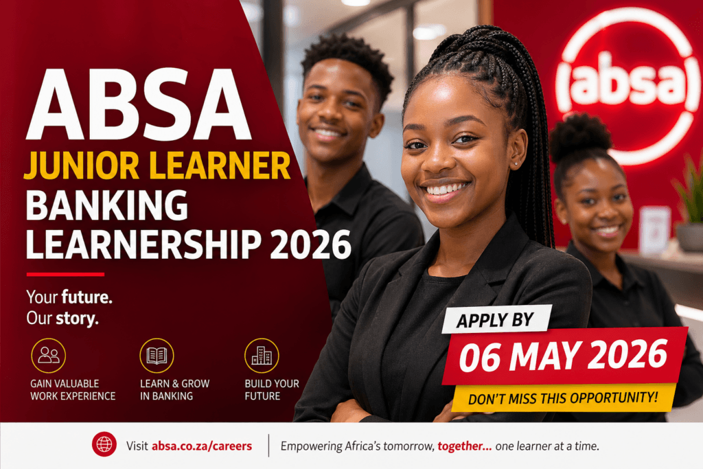 Absa Junior Learner Banking Learnership 2026 – Apply by 06 May 2026