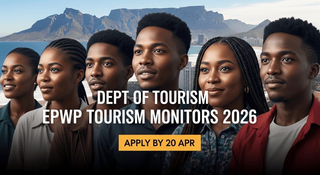 Dept of Tourism EPWP Tourism Monitors 2026 – Apply by 20 Apr
