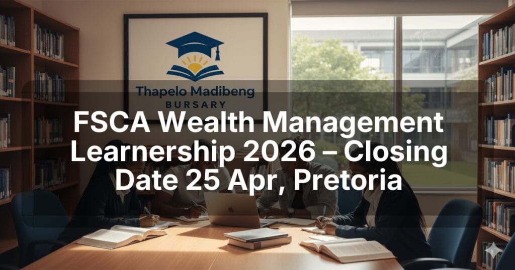 FSCA Wealth Management Learnership 2026 – Closing Date 25 Apr, Pretoria