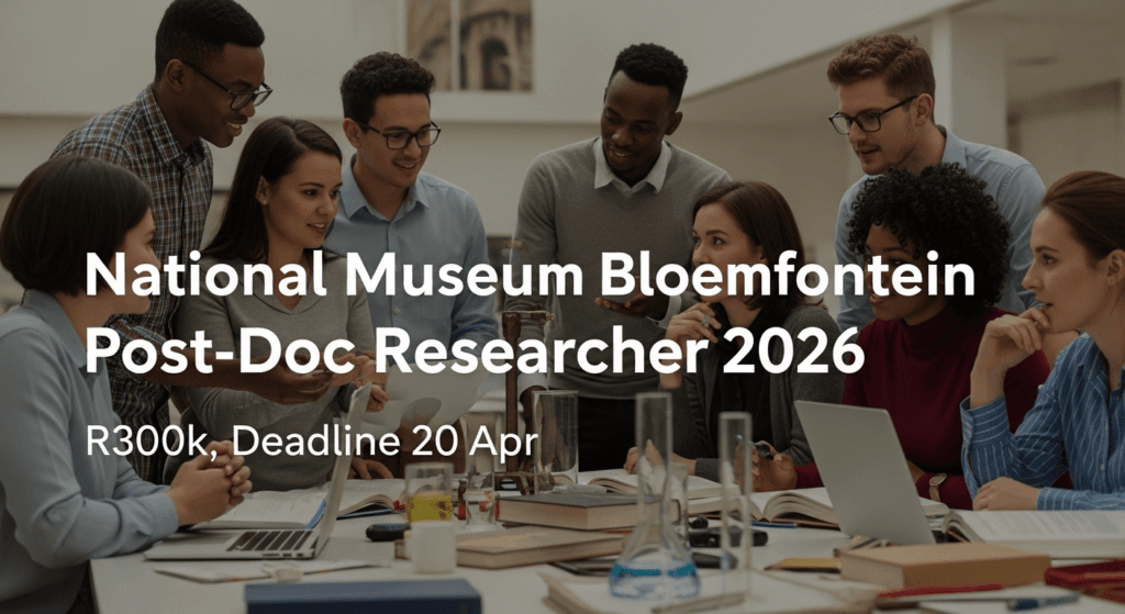 National Museum Bloemfontein Post‑Doc Researcher 2026 – R300k, Deadline 20 Apr