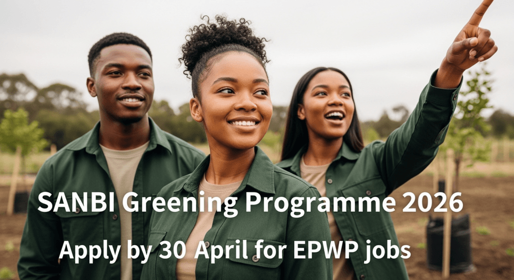 SANBI Greening Programme 2026 – Apply by 30 April for EPWP jobs
