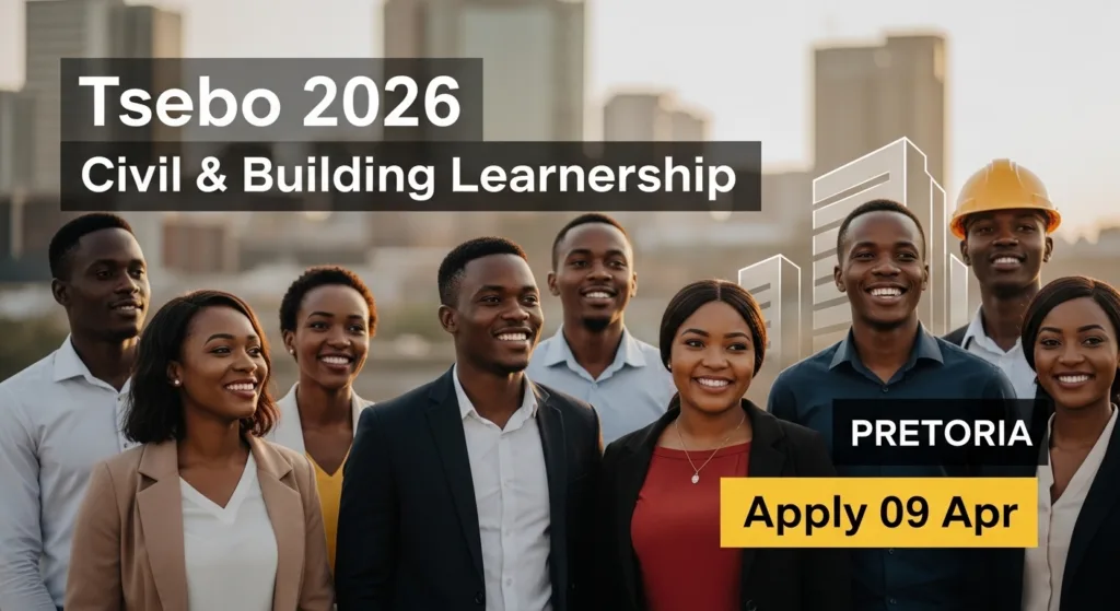 Tsebo 2026 Civil & Building Learnership – Pretoria, Apply 09 Apr