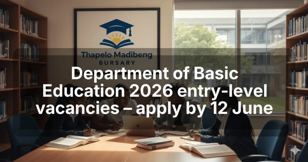 Department of Basic Education 2026 entry‑level vacancies – apply by 12 June