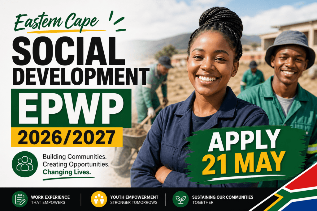 Eastern Cape Social Development EPWP 2026/2027 – Apply 21 May