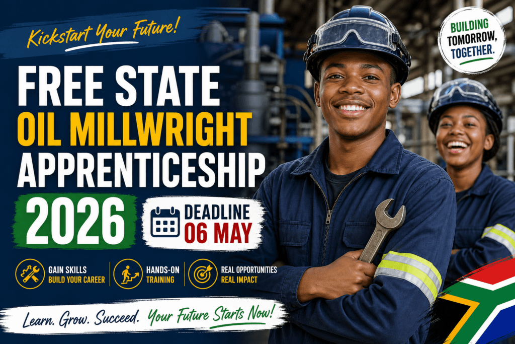 Free State Oil Millwright Apprenticeship 2026 – Deadline 06 May