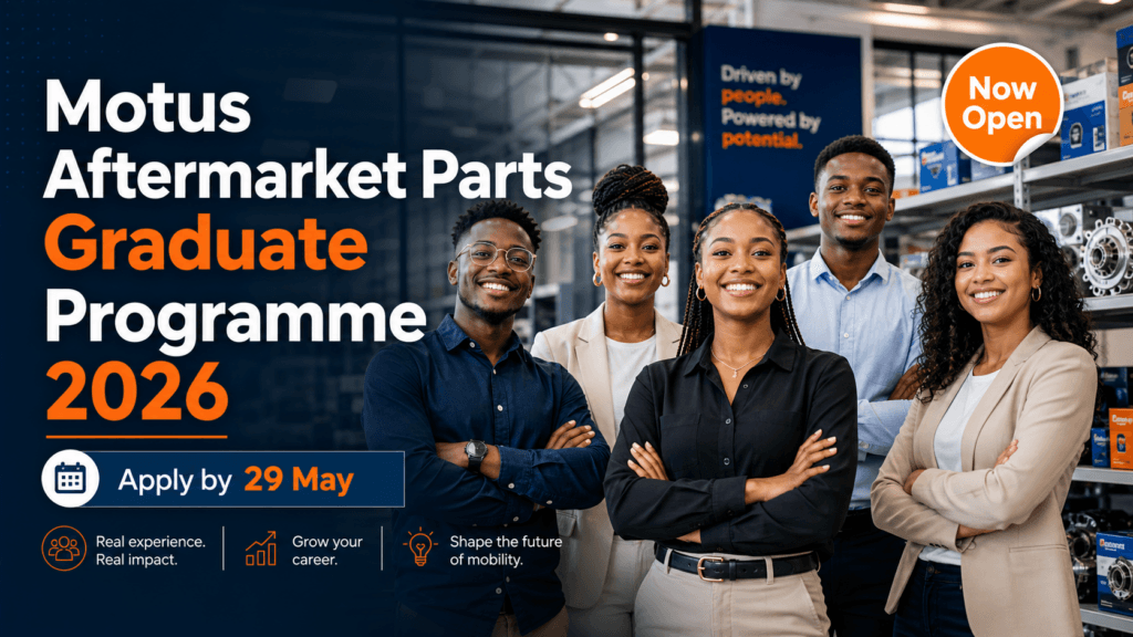 Motus Aftermarket Parts Graduate Programme 2026 – Apply by 29 May