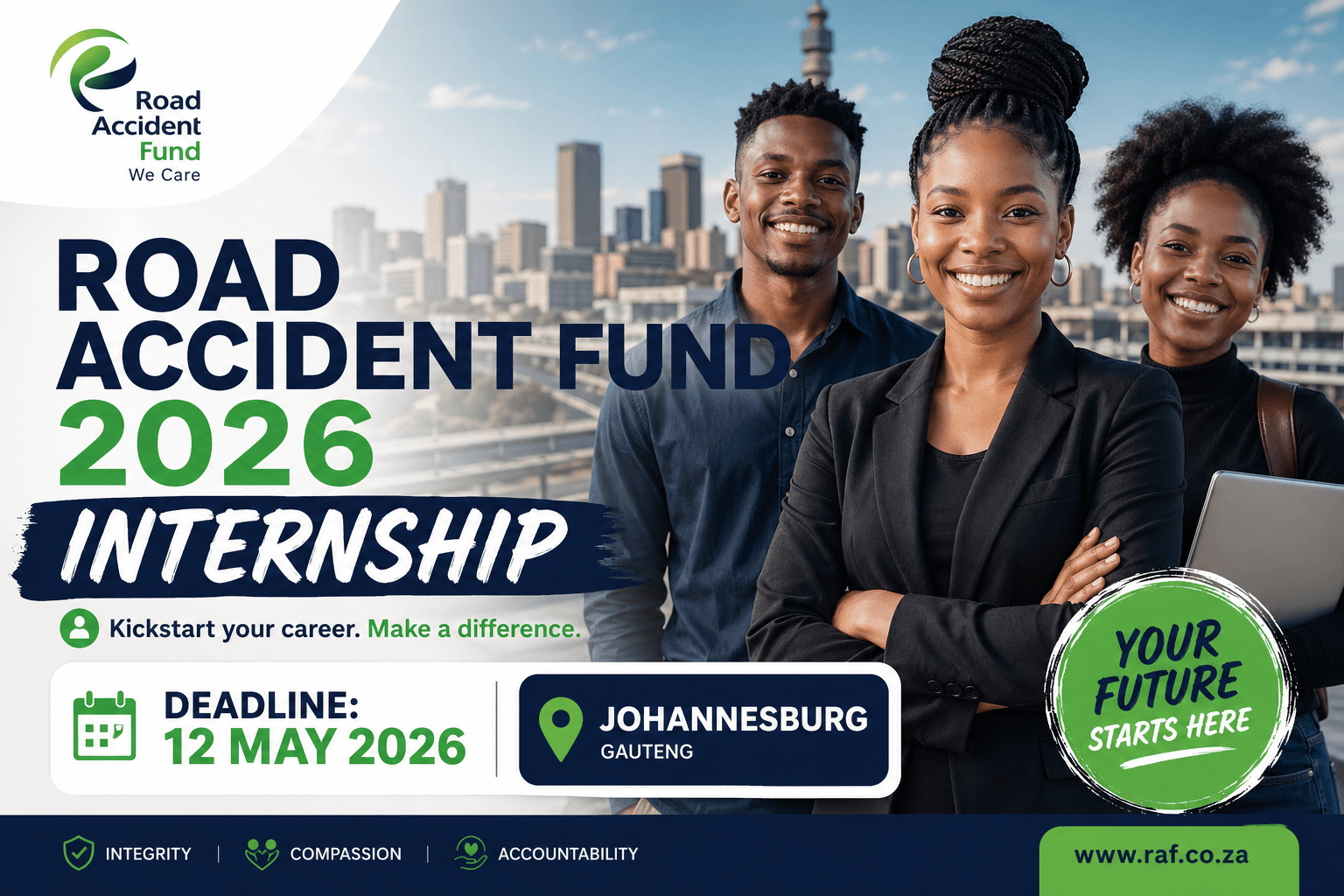 Road Accident Fund 2026 Internship – Deadline 12 May, Johannesburg