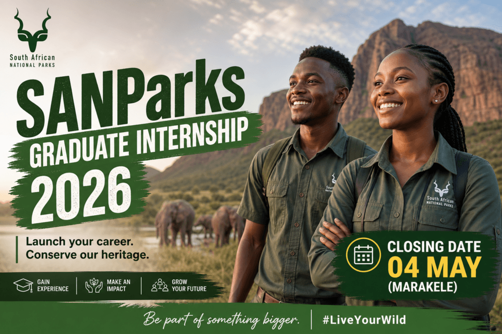 SANParks Graduate Internship 2026 – Closing date 04 May (Marakele)
