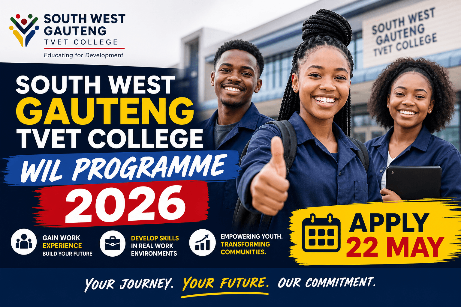 South West Gauteng TVET College WIL Programme 2026 – Apply 22 May