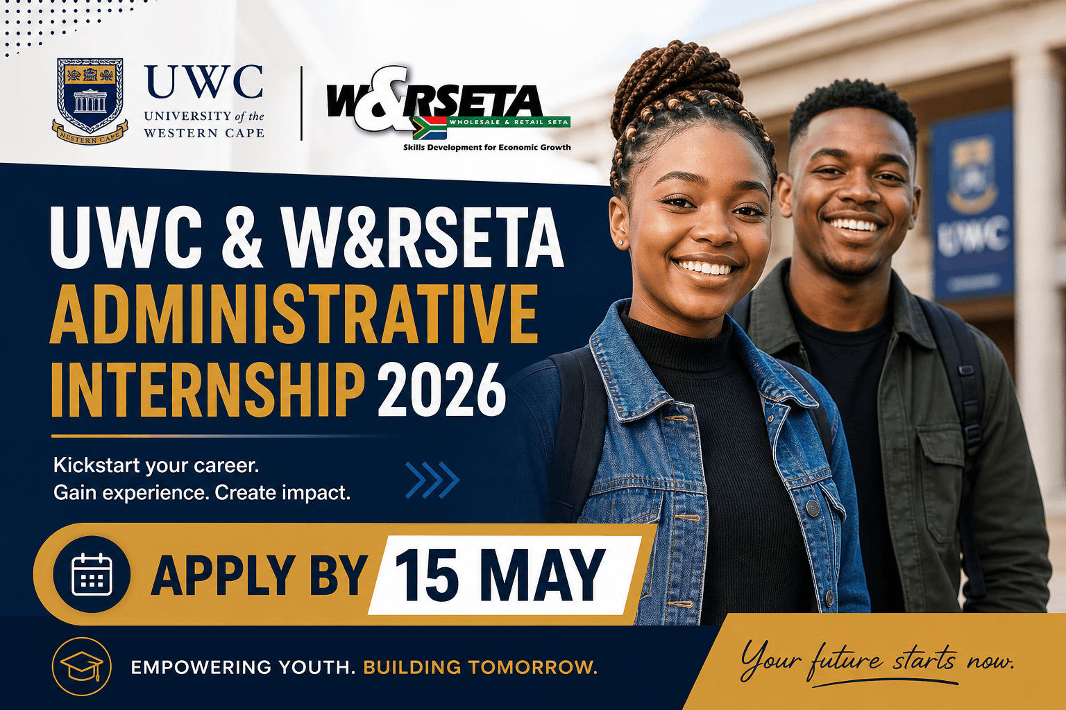 UWC & W&RSETA Administrative Internship 2026 – Apply by 15 May