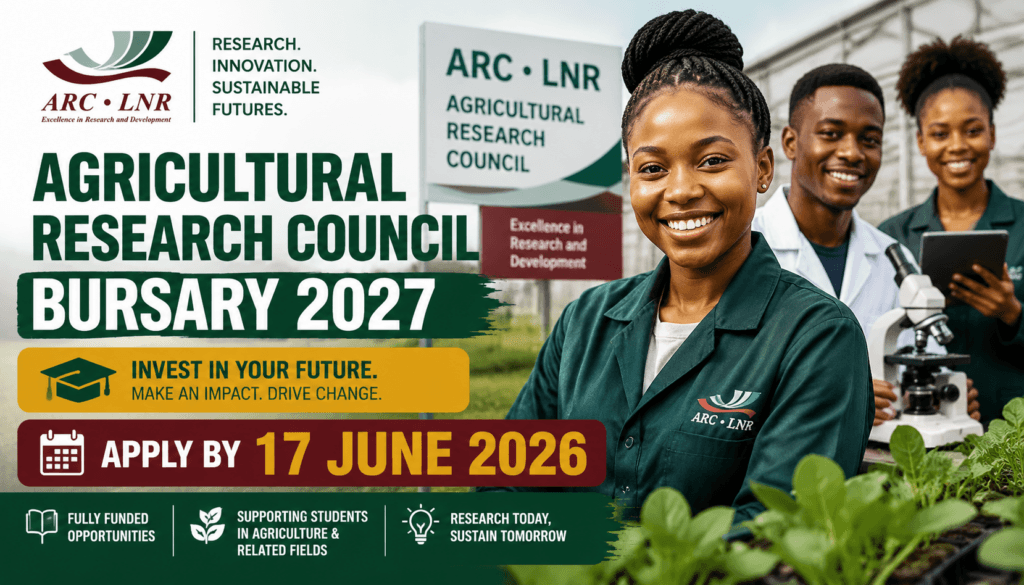 Agricultural Research Council Bursary 2027 – Apply by 17 June 2026