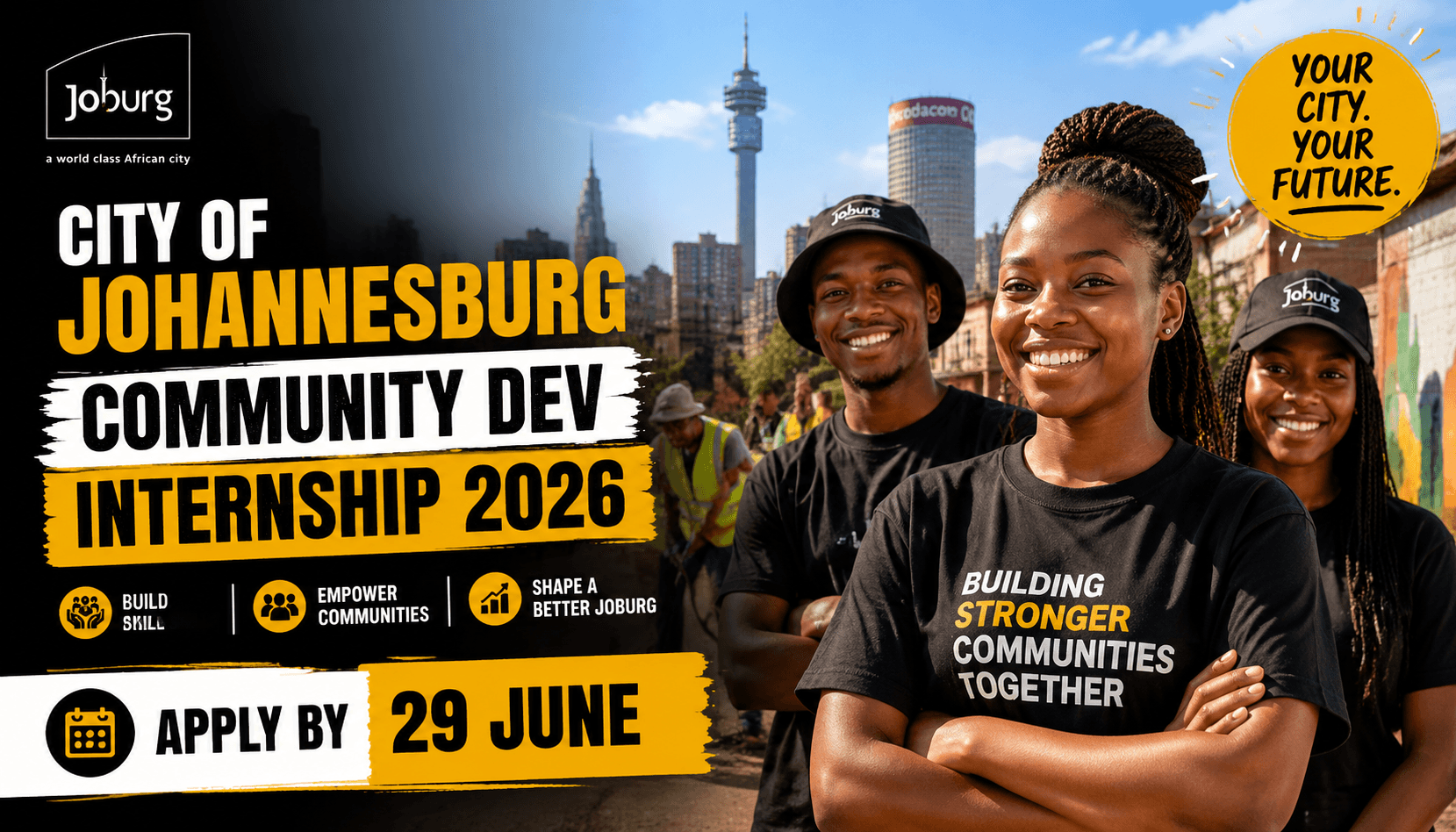 City of Johannesburg Community Dev Internship 2026 – Apply by 29 June