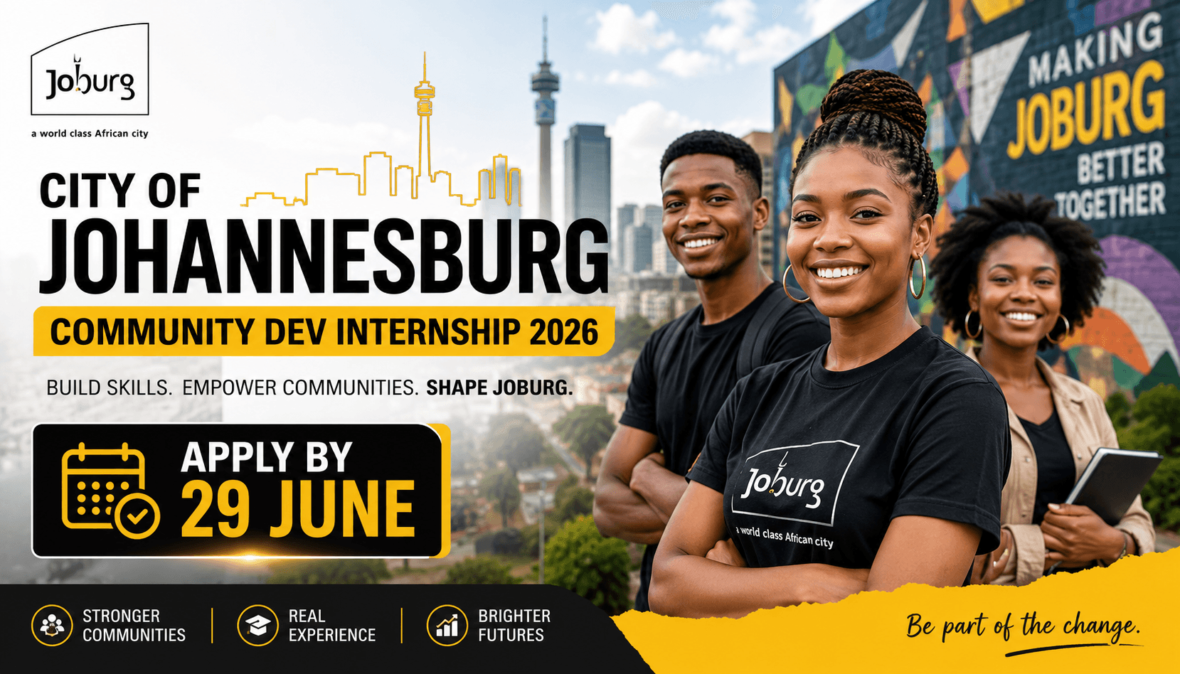 City of Johannesburg Community Dev Internship 2026 – Apply by 29 June