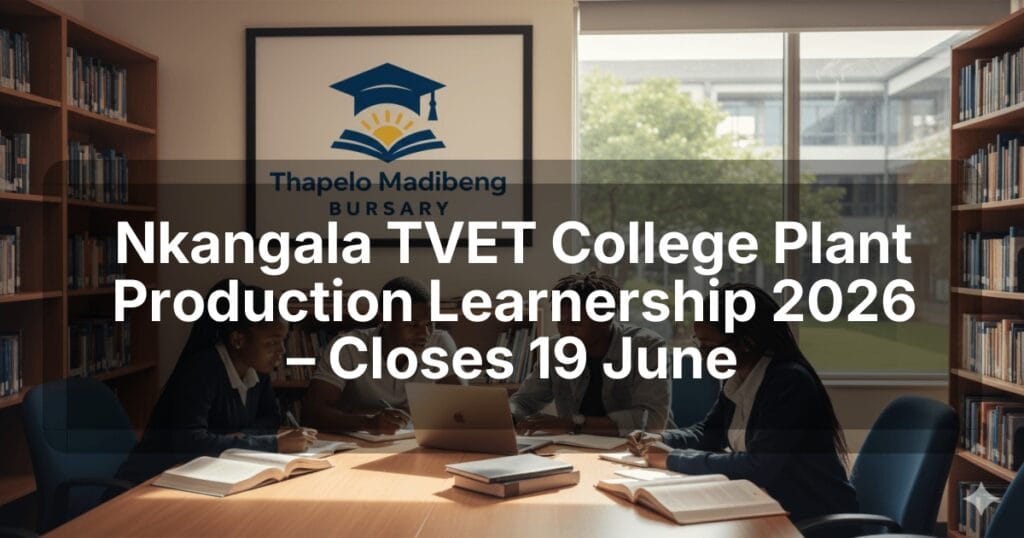 Nkangala TVET College Plant Production Learnership 2026 – Closes 19 June