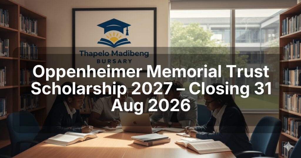 Oppenheimer Memorial Trust Scholarship 2027 – Closing 31 Aug 2026