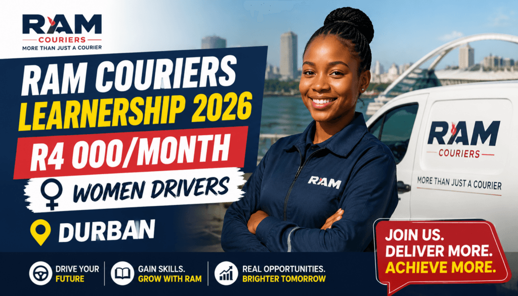 RAM Couriers Learnership 2026 – R4 000/month Women Drivers Durban