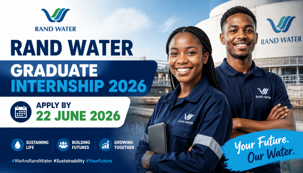 Rand Water Graduate Internship 2026 – Apply by 22 June 2026